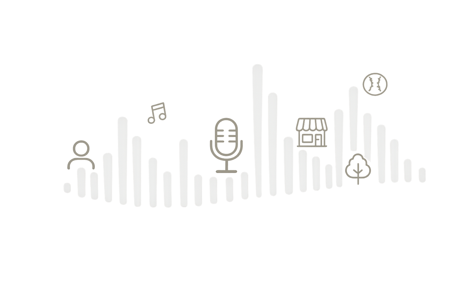 街と音声波形のイメージ